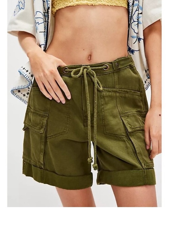 Free People Pants - Free People Frankie Army Green Cargo Short S